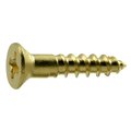 Midwest Fastener Wood Screw, #5, 5/8 in, Plain Brass Flat Head Phillips Drive, 100 PK 02850